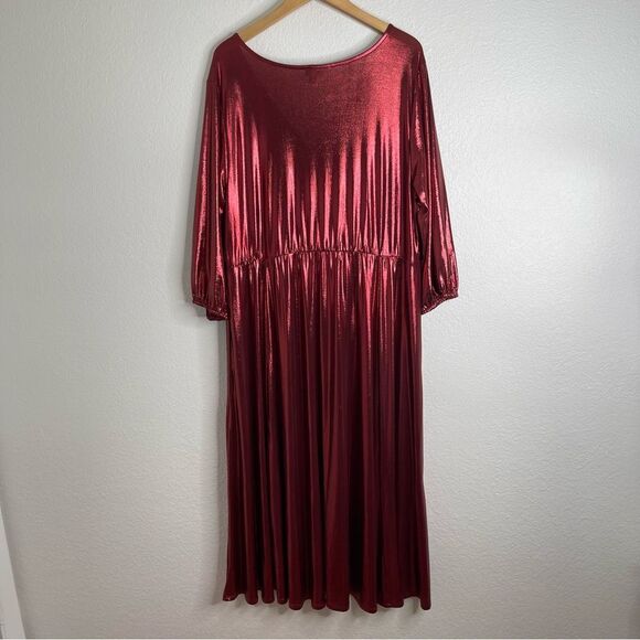 Torrid Red Metallic Midi Dress Size 2X - Picture 5 of 5
